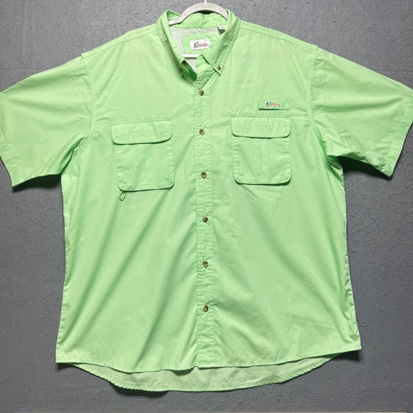 World Wide Sportsman Mens 2XL Short Sleeve Fishing Shirt Venting Pockets - Picture 1 of 8